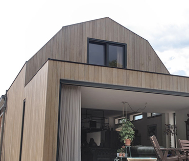 Aanbouw in houtskeletbouw